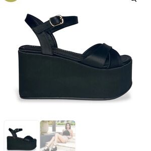 Elegant Black Platform Sandals